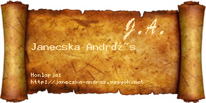 Janecska András névjegykártya